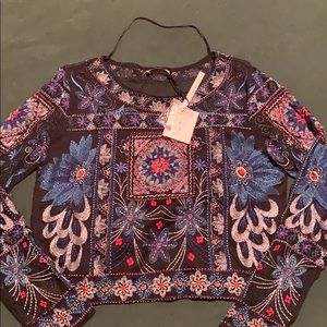 Zara Denim collection beaded top